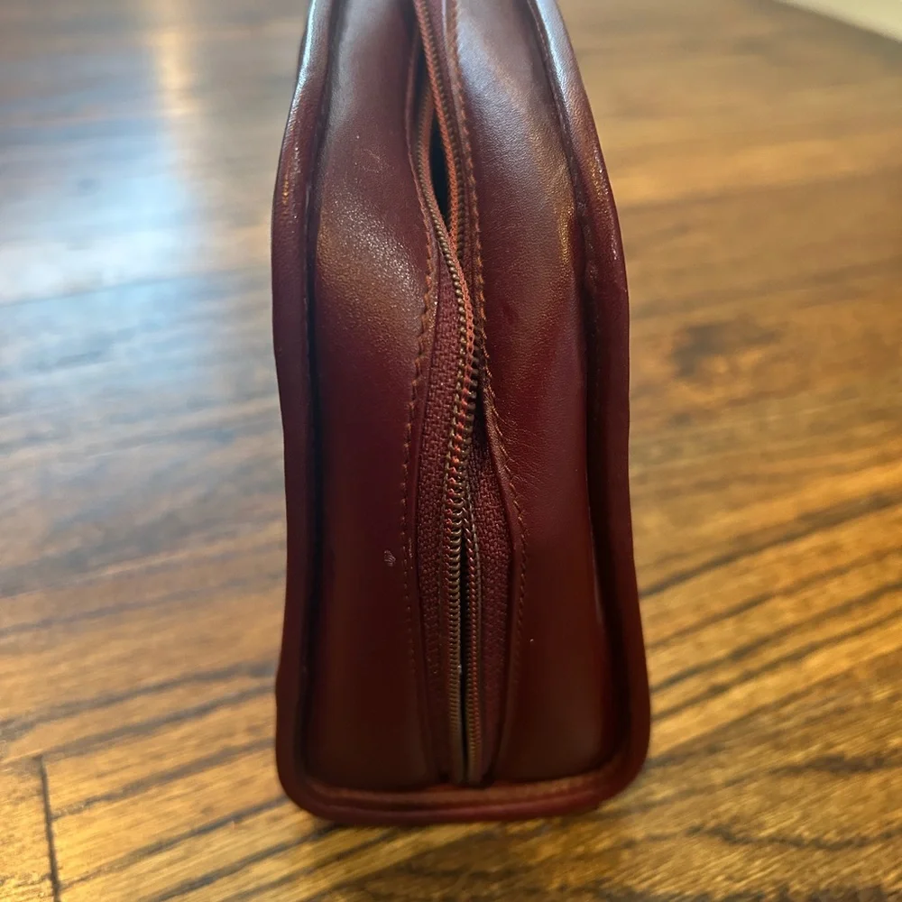 Vintage Cartier Burgundy Leather Shave Bag